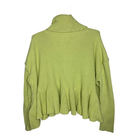 Free People Layer Cake Turtleneck Oversized Sweater in Key Lime - Picture 5 of 8